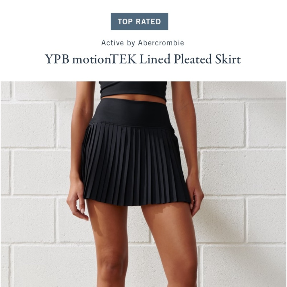 Abercrombie & Fitch YPB motionTEK lined pleated skirt small